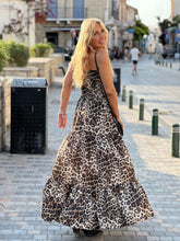 Load image into Gallery viewer, LA ISLA STRAPLESS MAXI DRESS/ beige leopard print