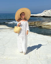 Load image into Gallery viewer, CARMEN DRESS-loose shape / cream white embroidered cotton