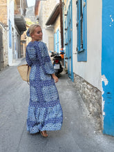 Load image into Gallery viewer, HIPPIE MAXI DRESS / navy blue floral print