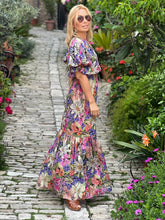 Load image into Gallery viewer, ROSE MAXI DRESS / pink+ lavender floral print