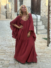 Load image into Gallery viewer, BAGGY DRESS/ red wine cotton