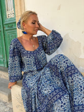 Load image into Gallery viewer, CARO MAXI DRESS/ navy blue floral print