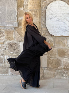 GYPSETTE MAXI SKIRT / black cotton voile