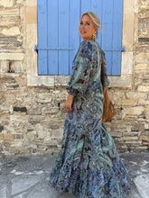 Load image into Gallery viewer, NOMAD MAXI DRESS/ brown and blue paisley