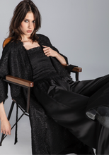 Load image into Gallery viewer, TWEED KIMONO COAT/ sparkling black