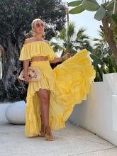 Load image into Gallery viewer, SUNNY MAXI SKIRT WITH SHORT FRONT/ sunny yellow cotton voile