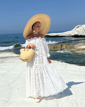 Load image into Gallery viewer, CARMEN DRESS-loose shape / cream white embroidered cotton