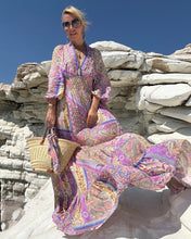 Load image into Gallery viewer, HIPPIE MAXI DRESS with 6 mtrs skirt/ pastel oriental print