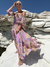 Load image into Gallery viewer, YASMINE MAXI DRESSwith 6 mtrs skirt / pastel oriental print