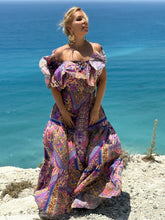 Load image into Gallery viewer, FLAMENCO TOP LONG/ blue orchid print