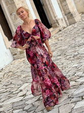 Load image into Gallery viewer, BONITA MAXI DRESS/ red and pink floral print