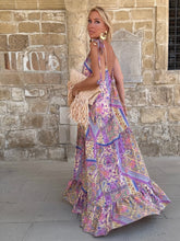 Load image into Gallery viewer, BAGGY MAXI DRESS with 6 mtrs ruffle/ pastel oriental print