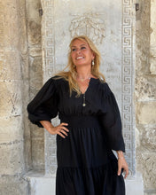 Load image into Gallery viewer, BOHOSOUL MAXI DRESS / black cotton voile
