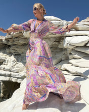 Load image into Gallery viewer, HIPPIE MAXI DRESS with 6 mtrs skirt/ pastel oriental print
