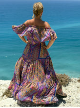 Load image into Gallery viewer, FLAMENCO TOP LONG/ blue orchid print