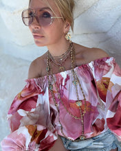 Load image into Gallery viewer, CARMEN BLOUSE/ blush pink xl flowers