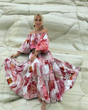 Load image into Gallery viewer, A SET: CARMEN BLOUSE +GYPSETTE MAXI SKIRT / blush pink xl flowers