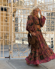 Load image into Gallery viewer, THALASSA MAXI DRESS/ tourmaline print with golden thread