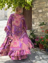 Load image into Gallery viewer, MUSE KIMONO/PONCHO / amethyst purple oriental print