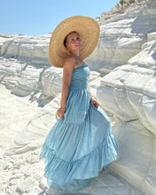 Load image into Gallery viewer, LA ISLA MAXI DRESS/ sky blue cotton voile