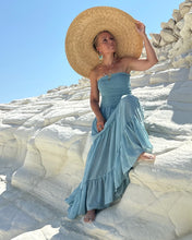 Load image into Gallery viewer, LA ISLA MAXI DRESS/ sky blue cotton voile