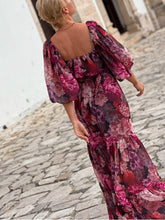 Load image into Gallery viewer, BONITA MAXI DRESS/ red and pink floral print