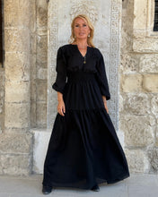 Load image into Gallery viewer, BOHOSOUL MAXI DRESS / black cotton voile