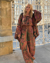 Load image into Gallery viewer, LUNA JUMPSUIT / tourmaline print with golden thread