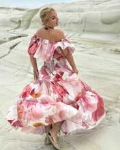Load image into Gallery viewer, A SET: FLAMENCO TOP+GYPSETTE MAXI SKIRT/ blush pink xl flowers