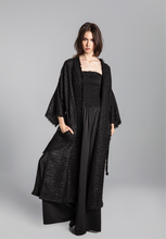 Load image into Gallery viewer, TWEED KIMONO COAT/ sparkling black