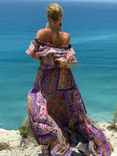 Load image into Gallery viewer, FLAMENCO TOP LONG/ blue orchid print