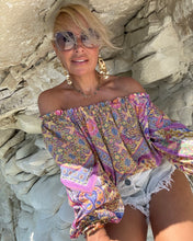Load image into Gallery viewer, CARMEN BLOUSE/ pastel oriental print