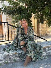 Load image into Gallery viewer, HIPPIE FLARE MAXI DRESS/ green paisley