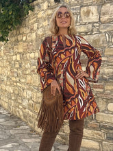 Load image into Gallery viewer, TWIGGY SHORT DRESS / 60’s style print jeans PRE ORDER