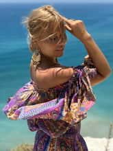 Load image into Gallery viewer, FLAMENCO TOP LONG/ blue orchid print