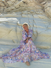 Load image into Gallery viewer, HIPPIE FLARE MAXI DRESS/ pastel paisley