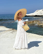 Load image into Gallery viewer, CARMEN DRESS-loose shape / cream white embroidered cotton
