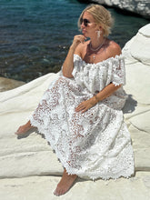Load image into Gallery viewer, FLAMENCO MAXI DRESS/ white gipiure lace