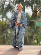 Load image into Gallery viewer, TWEED COAT / denim blue melange silk