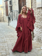 Load image into Gallery viewer, BAGGY DRESS/ red wine cotton
