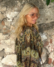 Load image into Gallery viewer, BOHOSOUL BLOUSE/ green and olive green paisley print