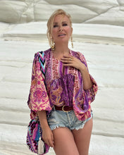 Load image into Gallery viewer, THALASSA BLOUSE WITH XL SLEEVES/ amethyst purple oriental print