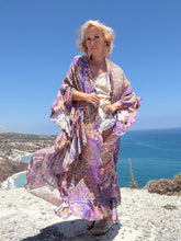Load image into Gallery viewer, MUSE KIMONO/ PONCHO/ blue orchid print
