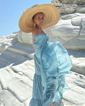 Load image into Gallery viewer, LA ISLA MAXI DRESS/ sky blue cotton voile