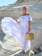 Load image into Gallery viewer, GYPSETTE MAXI SKIRT/ white cotton voile