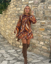 Load image into Gallery viewer, TWIGGY MINI DRESS/ 60’s style print jeans PRE ORDER