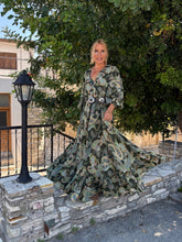 Load image into Gallery viewer, HIPPIE FLARE MAXI DRESS/ green paisley