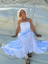 Load image into Gallery viewer, LA ISLA MAXI DRESS/ white cotton voile