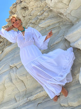 Load image into Gallery viewer, BOHOSOUL MAXI DRESS, 6 mtrs volant / white cotton voile