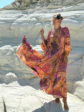 Load image into Gallery viewer, GYPSETTE MAXI SKIRT/ dpicy orange oriental print